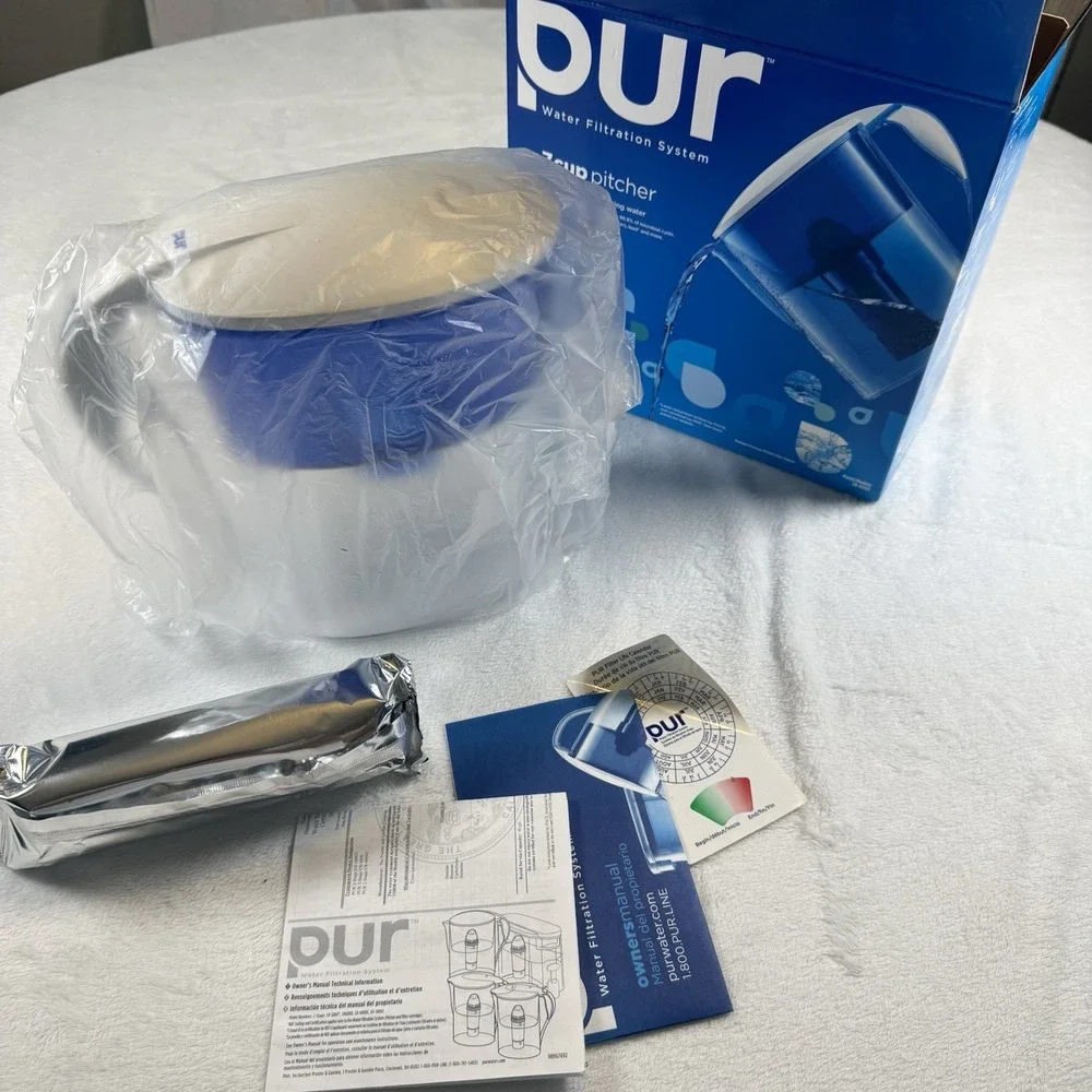 PUR 7 Cup Water Filtration Pitcher CR-6000 New Open Box Complete w/ Filter